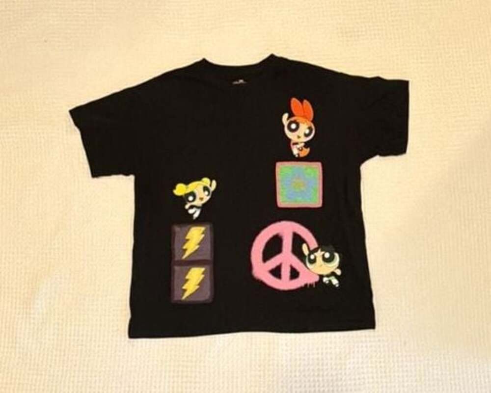 The Powerpuff Girls 'Super Fierce' Oversized Crochet Graphic T-Shirt